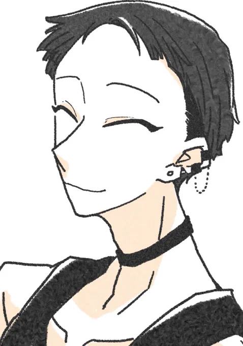 ネアさんにご許可いただいてキライくんでこっぱち短髪描いたよ～～ 
