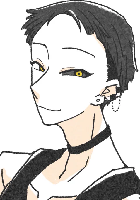 ネアさんにご許可いただいてキライくんでこっぱち短髪描いたよ～～ 