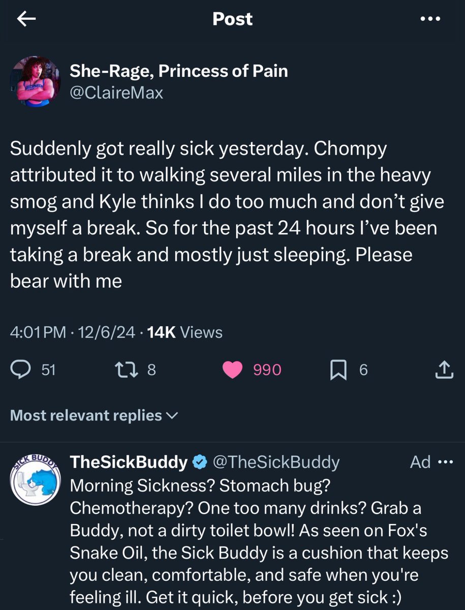 kaijuu's tweet photo. @ClaireMax Need a Sick Buddy? 🙇🏻🚽 https://t.co/RRj5QUOD3s