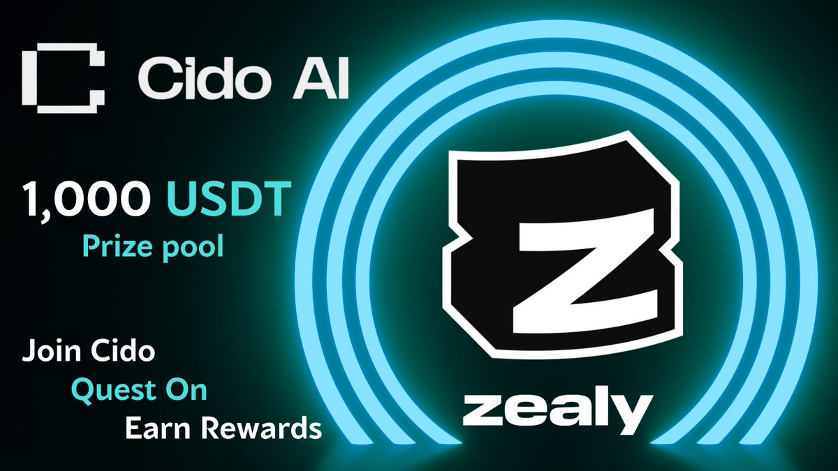 cido_ai's tweet photo. Join Cido's onboarding campaign on @zealy_io 🚀

Take on #quests, earn XP, and claim your share of the 1,000 #USDT prize pool💸

Every step brings you closer—don’t miss your chance to be part of the action! Join the #sprint and earn your first rewards with @cido_ai !

🗓️ December 7th to 28th
🔗Get started: https://t.co/xCUaCcPueA

#ZealyCampaign #Rewards #Airdrop