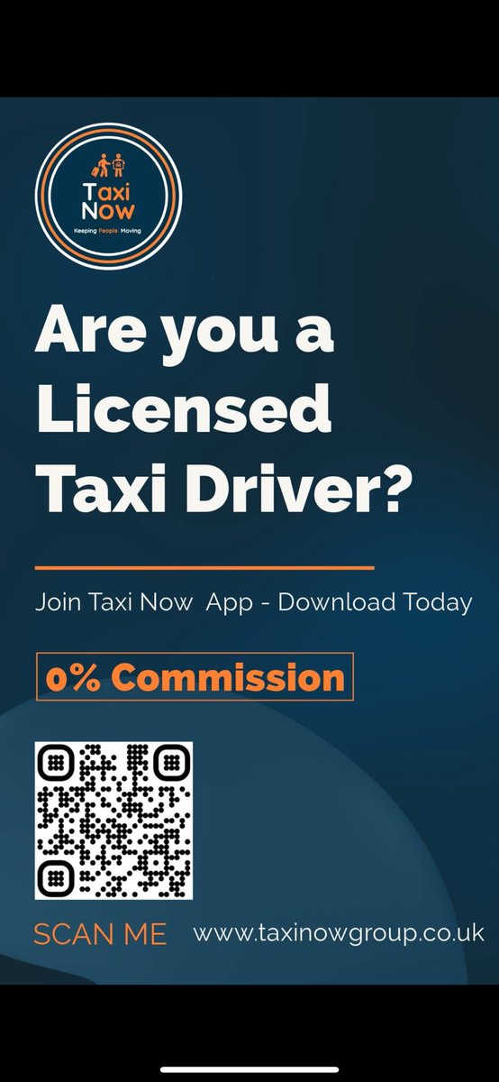 Taxi Now App - The Black Taxi App

🚨Calling all drivers 🚨

✅ 0% Commission

✅ Open To The Whole Trade

✅ No Fixed Fares

✅ TNG Associate Membership

❌  No to Private Hire

Download Taxi Now App at onelink.to/3snw9k

More details at taxinowgroup.co.uk