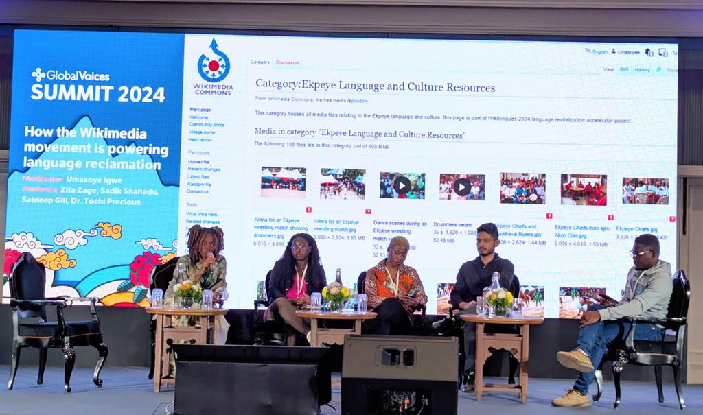 Global Voices Kathmandu Summit 2024

Current Panel: How the Wikimedia Movement is powering language reclamation—&amp; how you can too

Moderator: <a href="/umasoyee/">Franca Umasoye Igwe</a> Igwe

Panelists: Zita Zage, Sadik Shahadu, <a href="/satdeepgill/">Satdeep Gill</a>, Tochi Precious

#GVSummit2024 
<a href="/globalvoices/">Global Voices</a>

gv2024.sched.com/event/1rOtO/ho…