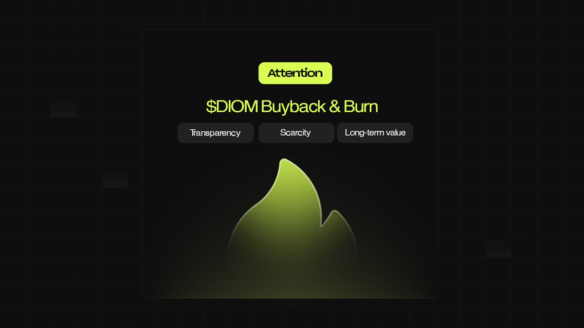 🔥 We’re excited to announce another 1% of $DIOM supply has been bought back and permanently burned, further reducing the circulating supply and strengthening the ecosystem.

This move reflects our commitment to long-term growth and value creation for the DIOM community.