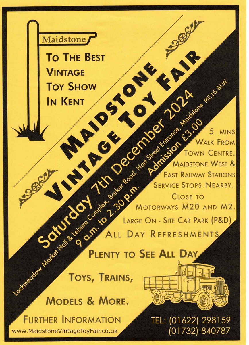 YES, WE ARE OPEN 7:30am to 1:00pm! Maidstone Market has 35 stalls set up and serving for the past hour. The Toy Fair stalls are also set up in the Market Hall (ME16 8LW) and will open their doors to the public at 9:00am. Come support your hardy traders! #lockmeadow #maidstonebc