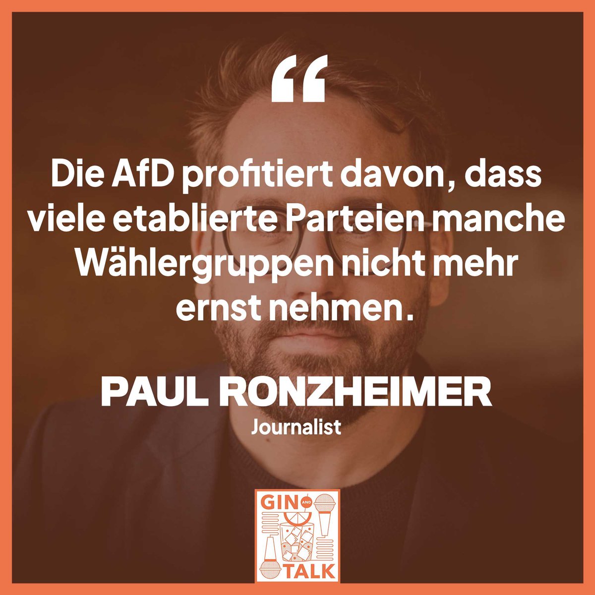 Wie groß ist die Gefahr, dass die #AfD bei der anstehenden #Bundestagswahl noch mehr Wähler:innen für sich gewinnen kann? <a href="/ronzheimer/">Paul Ronzheimer</a> bringt es auf den Punkt: Die Partei profitiert davon, dass manche Wählergruppen von den etablierten Parteien einfach nicht mehr ernst genommen