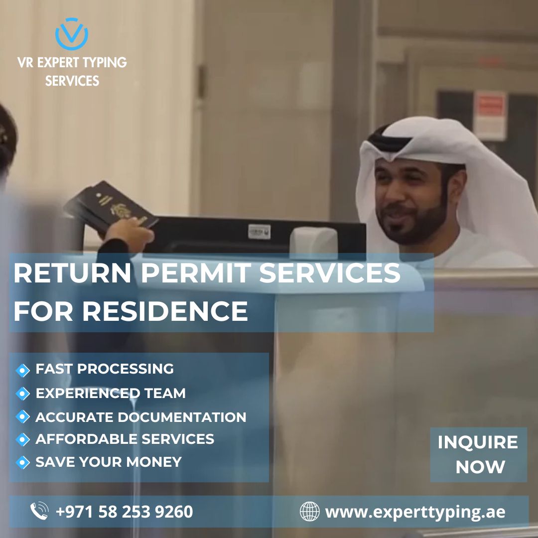 expertyping's tweet photo. Return Permit Services for Residents at VR Expert Typing

📞 Call us at +971 58 253 9260
🌐 Visit our website: https://t.co/bfgBNe3uDI

#ReturnPermitUAE #TypingCenterServices #TravelMadeEasy #HassleFreeDocumentation https://t.co/i2m47uGHKi