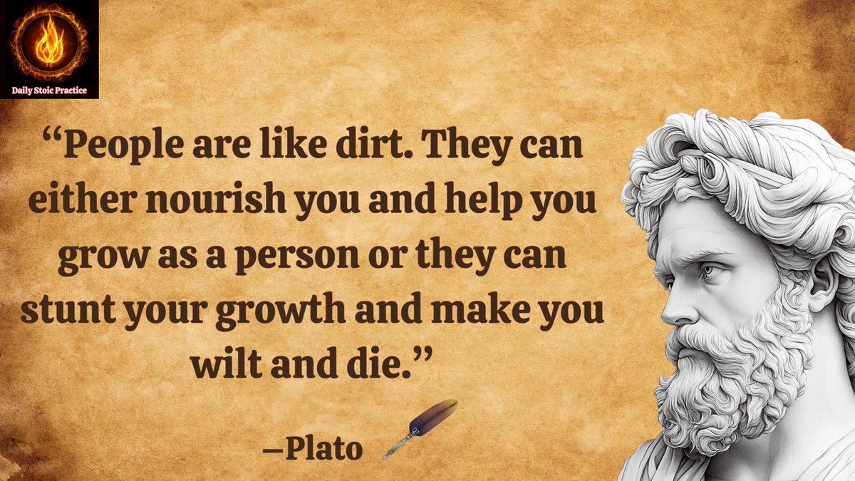 StoicPractice's tweet photo. “People are like dirt. They can either nourish you and help you grow as a person or they can stunt your growth and make you wilt and die.”–Plato

#plato #stoicismphilosophy #stoicismwisdom #stoicmindset #dailystoicpractice https://t.co/8cyxteEkF3