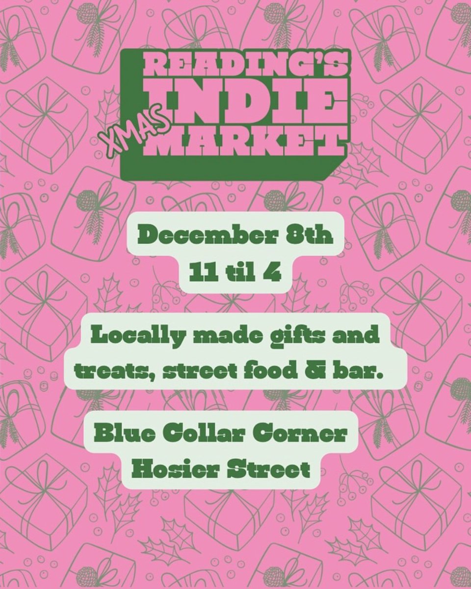 The weather outside might be frightful, but there are TWO great INDOOR Christmas markets this weekend! 

Today: Phantom Brewery's start of Christmas market 
Tomorrow: Reading Indie Market Christmas at Blue Collar

A plethora of independent business flogging festive wares.