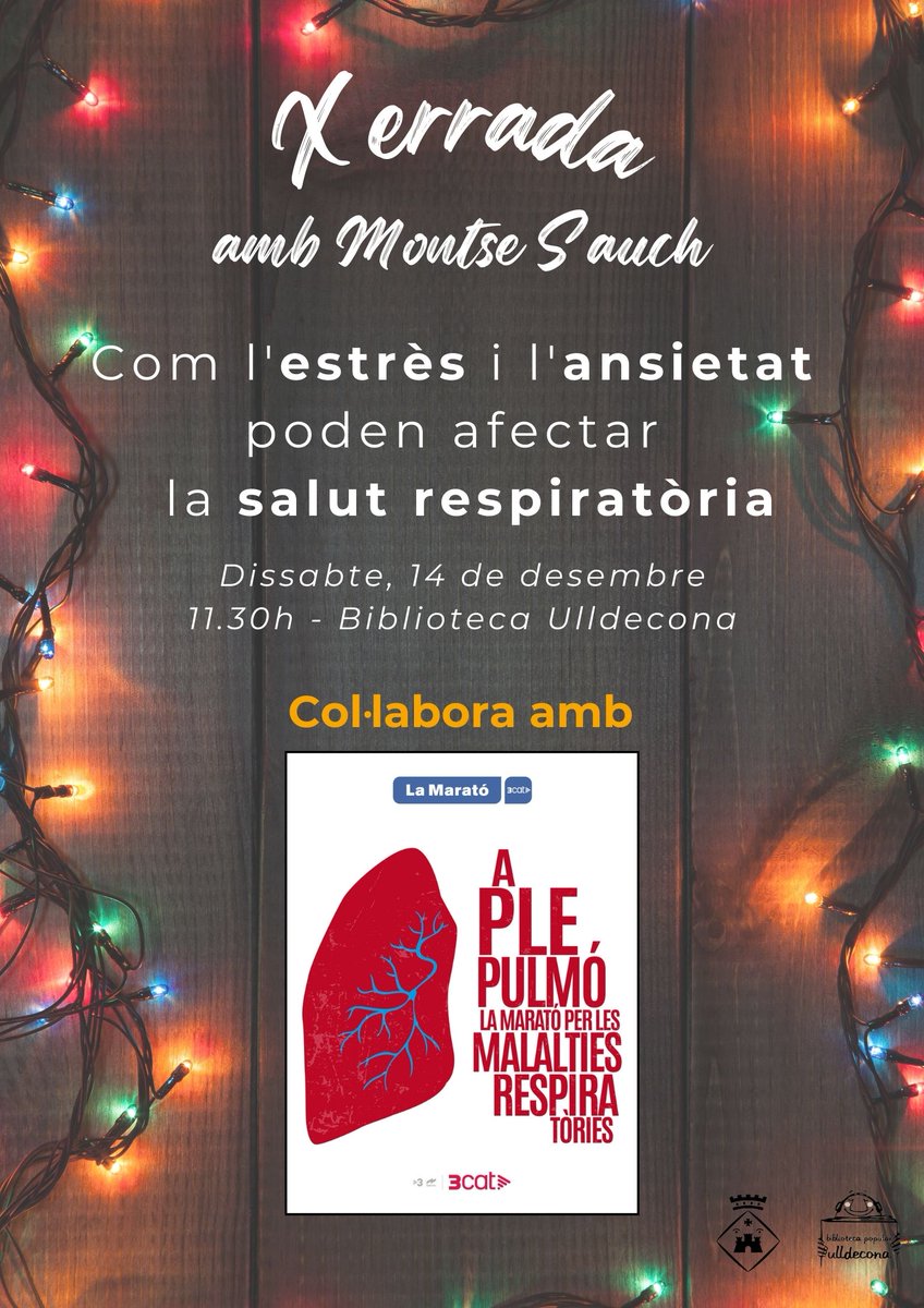 Enguany també col·laborem amb la <a href="/la_marato/">La Marató de 3Cat</a> i ho farem amb una xerrada divulgativa. Us esperem!!
📅Dissabte 14 de desembre
🕙11:30 h.
<a href="/AjuntUlldecona/">Ajuntament d'Ulldecona</a> #ulldecona #bibulldecona #quèfemabibulldecona #bibliotequesEbre