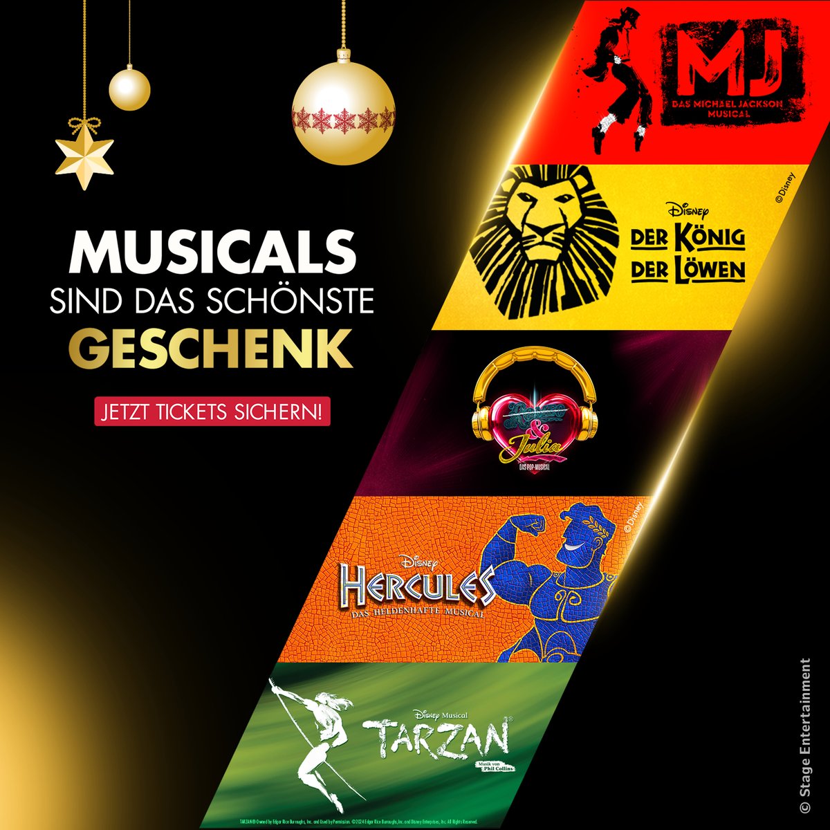 ✨ Musicals: Das schönste Geschenk voller Emotionen! 🎭💝 Verschenkt magische Momente, Musik und Zeit. 🌟 Ob &amp;JULIA, MJ – Das Michael Jackson Musical, Disneys DER KÖNIG DER LÖWEN, HERCULES oder TARZAN– jetzt Tickets sichern! 🎟 👉 brnw.ch/21wPfMY