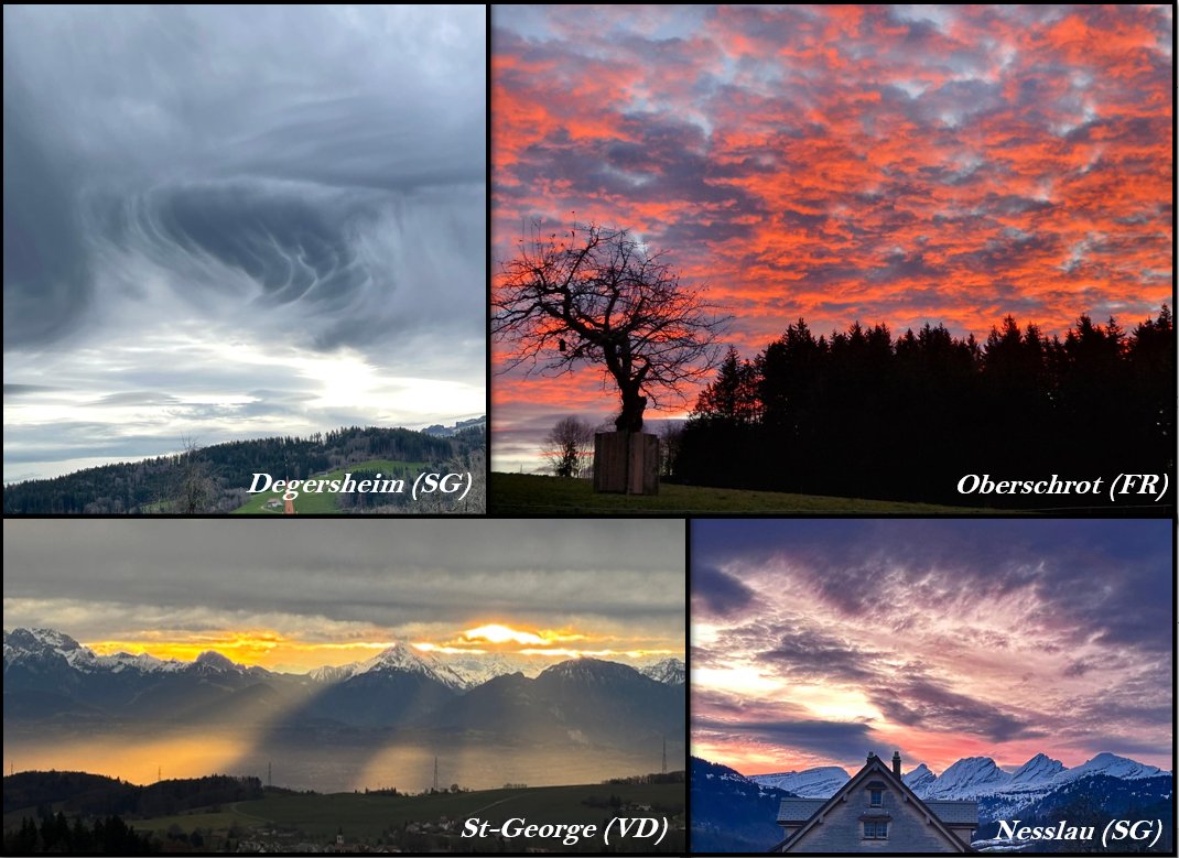 meteoschweiz's tweet photo. Ob feuriges #Morgenrot oder #Fallstreifen...ein markantes Frontensystem brachte uns heute abwechslungsreiches #Wetter. Details dazu im Meteoblog unter https://t.co/no5VvJh9ch. Bilder: Meteomeldung/App https://t.co/DdOLy4mljb
