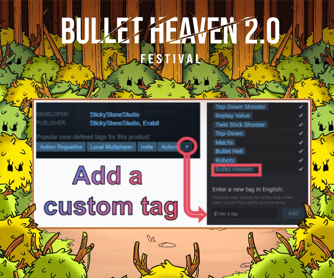 erabit_studios's tweet image. 🎮 Bullet Heaven Festival is still going strong!

✨ Share your favorite Bullet Heaven or survivors-like game in the comments

🔖 Add a custom Steam tag to a game that suits it best!

💡 Looking for more awesome games? Check out the full lineup here: 
store.steampowered.com/sale/bullethea……