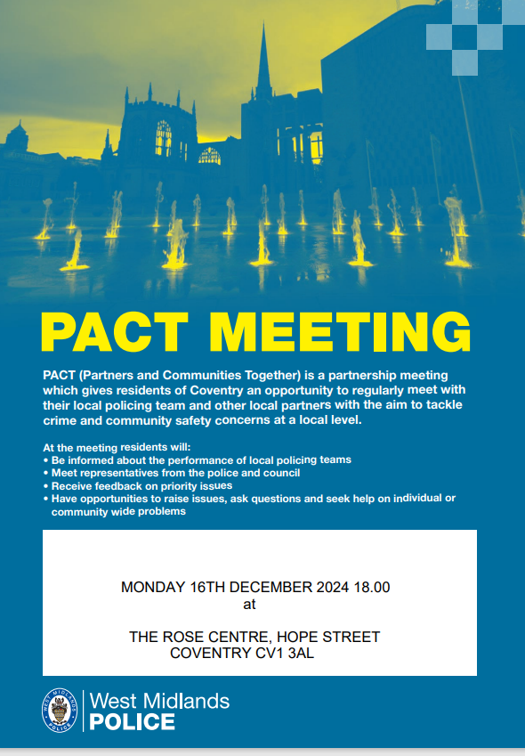 CoventryCityWMP's tweet photo. #PACTMEETING
#POLICEANDCOMMUNITIESTOGETHER
#WORKINGTOGETHER
#COMMUNITYREASSURANCE https://t.co/b5Jxj5Lx6O