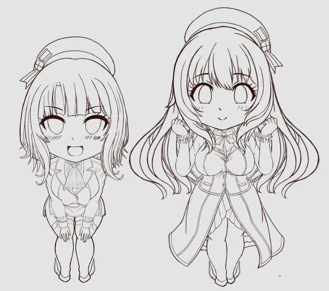 前屈みの高雄さんと頑張ってポーズの愛宕さん。
相変わらず制服が面倒だった。
これもこの後時間があれば完成させよう。
いい感じだったらアクスタ作ってみようかな。 