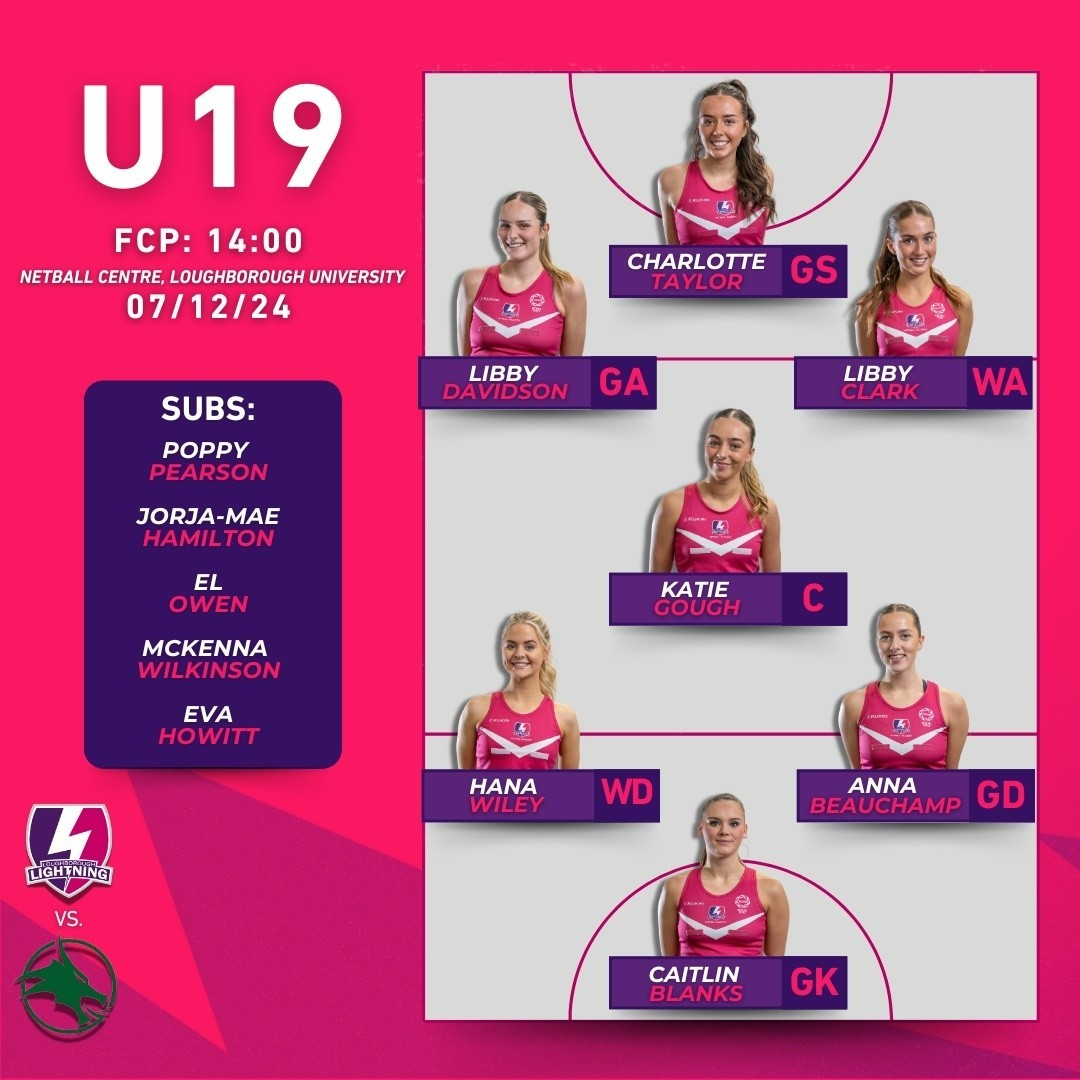 Here’s our U19s starting 7⃣!

A win for our 17s, let’s continue the momentum! 🩷💜⚡