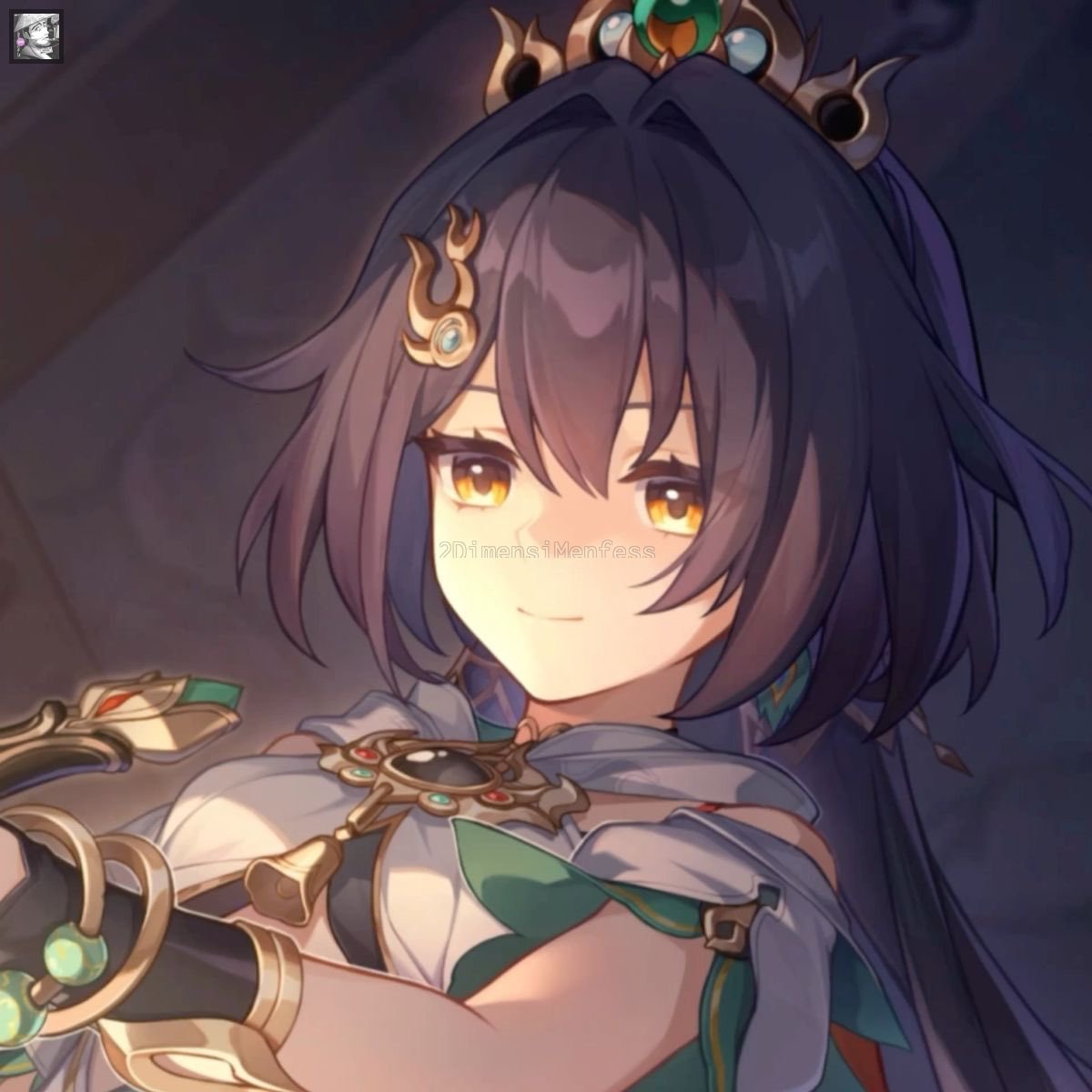 2DimensiMenfess's tweet photo. “Huh? You’re not a bad guy, are you? Do you bring any sword with you?” The girl narrowed her eyes and looked you up and down suspiciously.

Good evening, this canon muse is currently seeking more acquaintances. May she get one or more? Thankyou. [ID/EN] !2dfess https://t.co/URR5HUlTUD