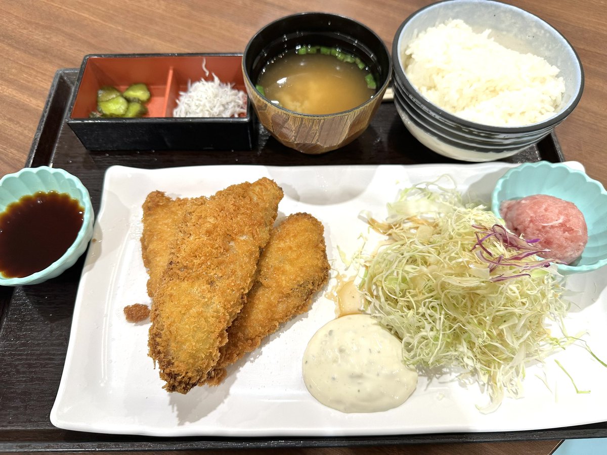 推しぴと会ってきた☺️
１週間ぶりの推しぴ、相変わらず激カワでした🥰
今日もめっちゃ楽しかったし、めっちゃ癒された☺️
今帰り道、駿河湾沼津SAにて食事…
沼津らしくあじフライ定食なうー🐟
次回2週間後、もう今から楽しみ🥰