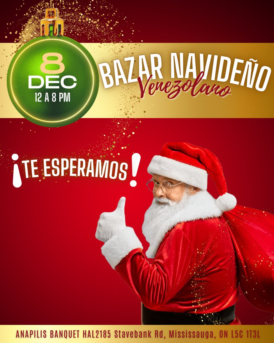 Bazar Navideño Venezolano 🇻🇪  Anapilis Banquet Hall Mississauga 12 a 8pm