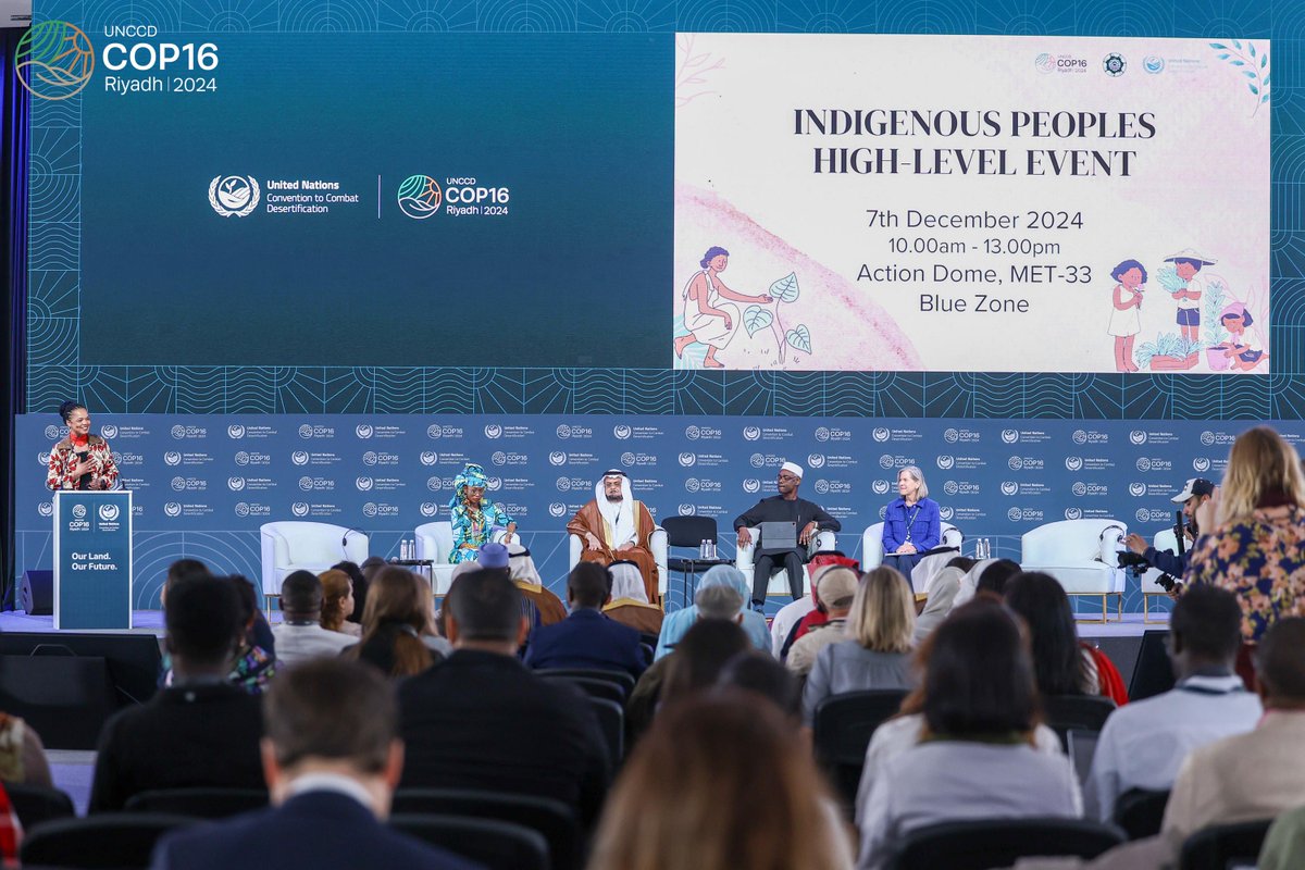 UNCCD marks a historic milestone at #COP16Riyadh with its first-ever Indigenous Peoples dialogue. This initiative aims to strengthen indigenous participation in the Convention's implementation, focusing on traditional knowledge exchange and sustainable land management practices. https://t.co/BOU4T6ekcU