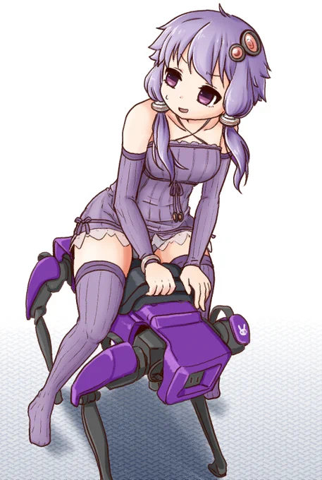 四脚メカはゆかりさんカラーに。運搬されるゆかりさん 