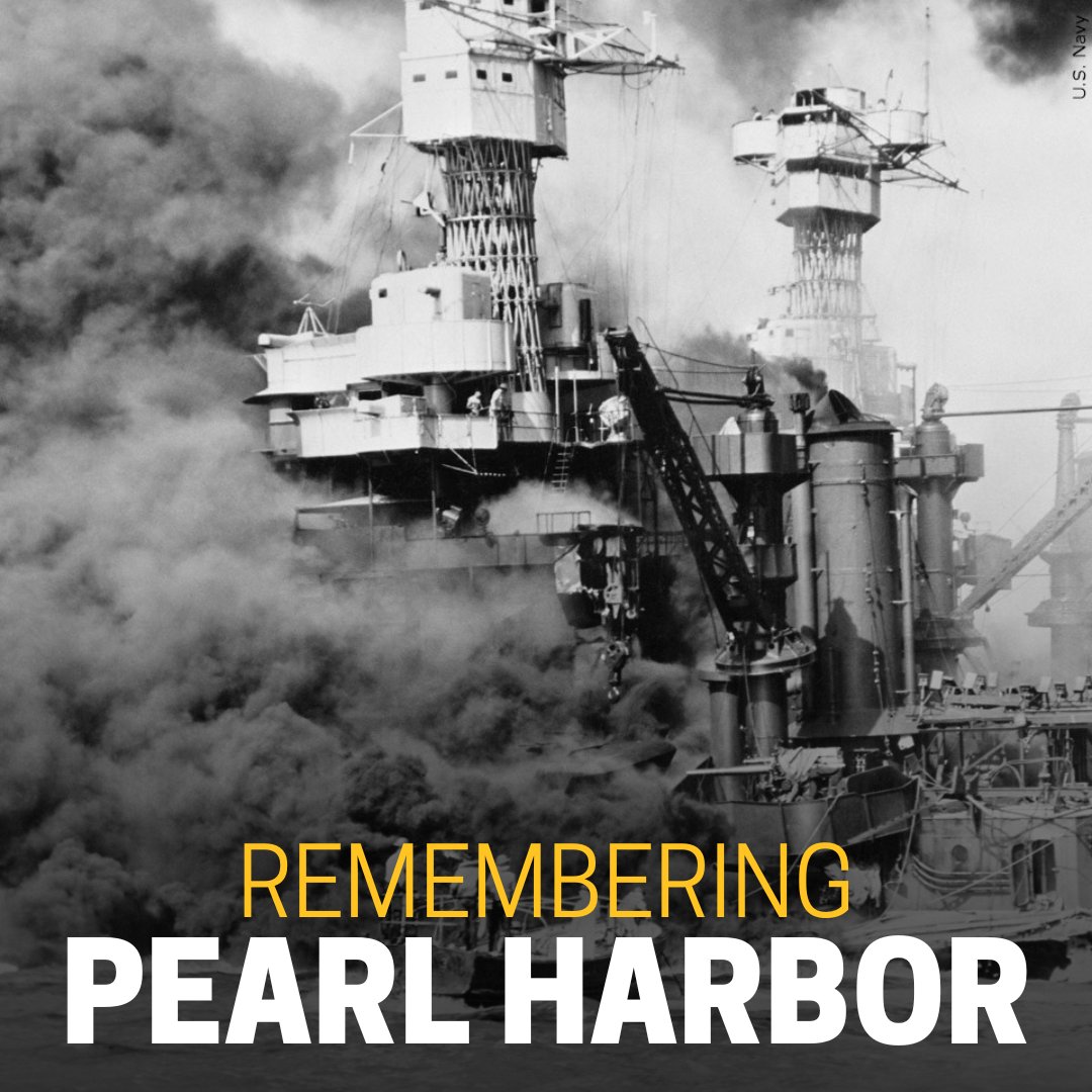 KMOV's tweet photo. "Yesterday, December 7, 1941 — a date which will live in infamy — the United States of America was suddenly and deliberately attacked by naval and air forces of the Empire of Japan." - Franklin D. Roosevelt https://t.co/BGsNiUBaH3