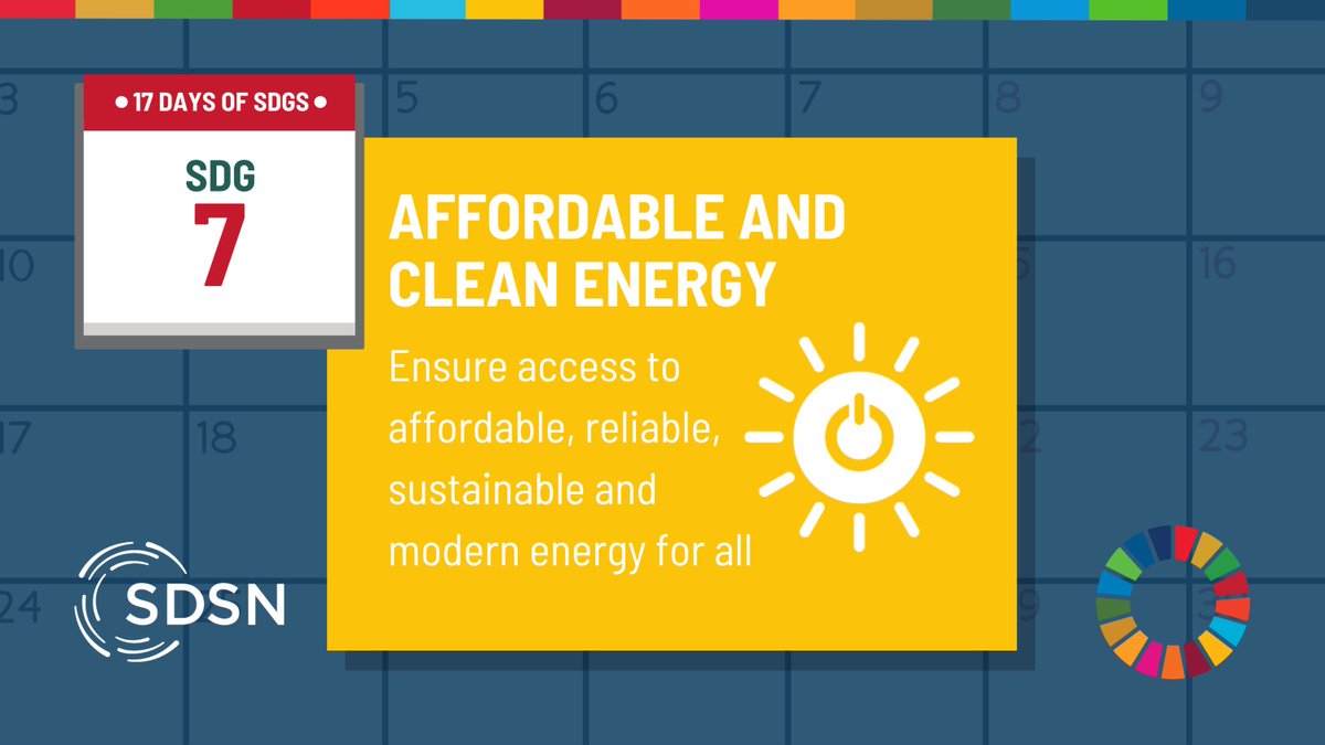 UNSDSN's tweet photo. ⭐ Happy #17DaysofSDGs! Today, we're highlighting #SDG7: Affordable and Clean Energy.
@UNSDSN's initiatives drive renewable energy solutions and decarbonization efforts, powering a brighter, greener future for all
🔗 Learn more: https://t.co/hfxnWNnGeX
#CleanEnergy #NetZero https://t.co/PukBI4Pfi4