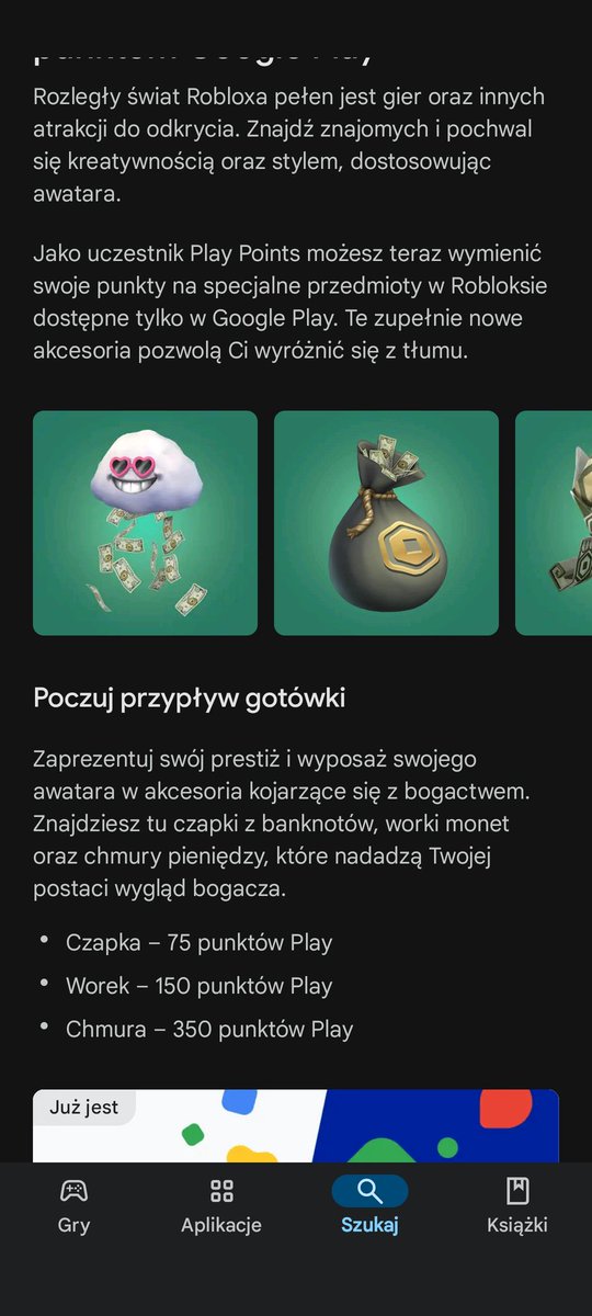 Myth3I's tweet photo. I have this page for the Roblox Play Store Robux items..

But I can't see the option to buy them anywhere using the Play Store Points

Any ideas?

#ROBLOX #playstore https://t.co/OP0wVhPMHr