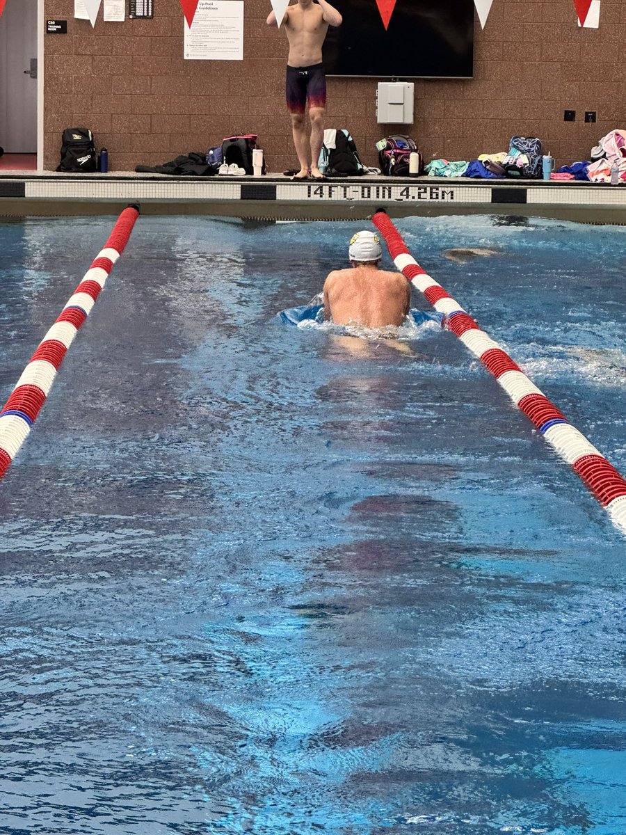 GalesSwimming's tweet photo. Good morning Gale Nation! Will McMasters is ready and taking on A flight this morning at the Ned Reeb Memorial. Our favorite facility to swim- OSU ❤️🩶 https://t.co/mKUUl713zI