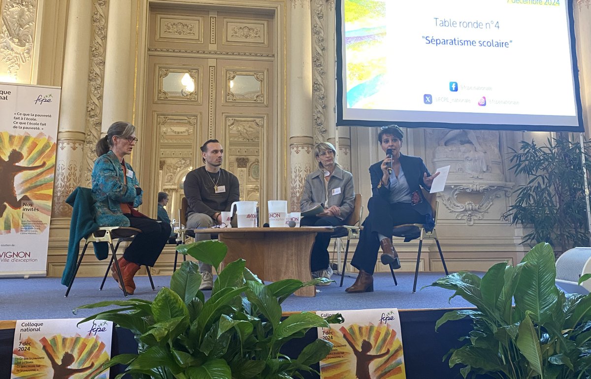#ColloqueFCPE Table ronde n°4 sur le "séparatisme scolaire". Avec <a href="/najatvb/">Najat Vallaud-Belkacem</a>, ancienne ministre de l'Education nationale, et Chrystèle Boulard, enseignante de musique en REP+.
