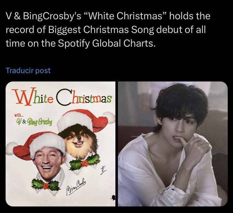 pero taehyung obteniendo los debuts más grandes en la HISTORIA de la plataforma para una canción de jazz y una canción navideña, entienden que esto sucede en cuestión de DÍAS??? un reconocimiento más que GIGANTE, what a king🔥