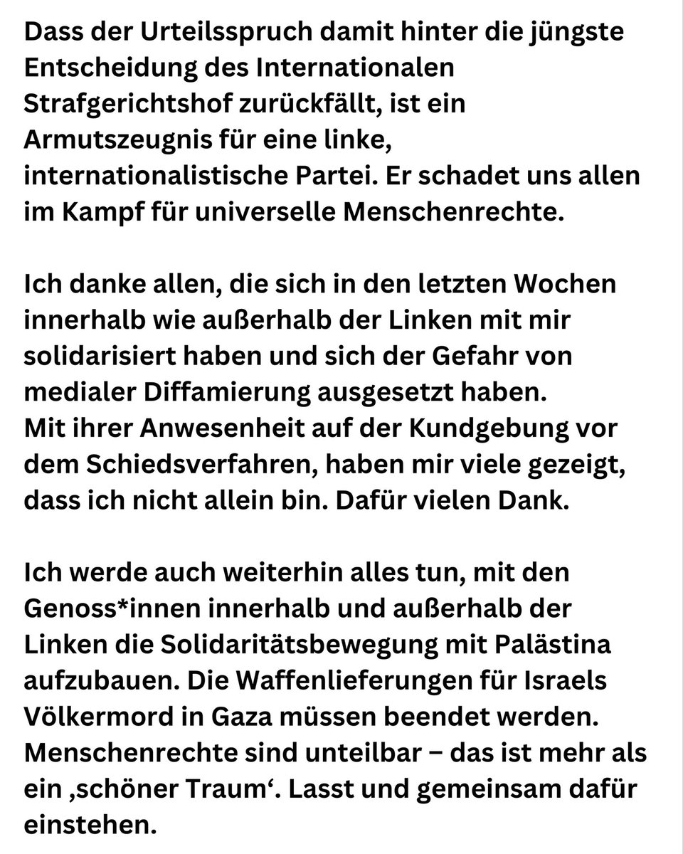RamsyKilani's tweet photo. Heute hat mich die Schiedskommission der Linken Berlin auf Antrag von Katina Schubert &amp; Martin Schirdewan aus der Partei ausgeschlossen. Der Ausschluss ist politisch nicht zu rechtfertigen. Ich bleibe in solidarischer Verbindung mit allen für unteilbare Menschenrechte!✊🏽 https://t.co/jXk9hNJP9C