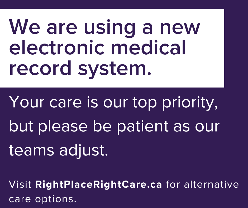 KingstonHSC's tweet photo. KHSC is launching a new electronic medical record system this month.

While most community members and patients won’t notice major changes, we ask for your patience as our teams adjust to the new system.

If you have a clinic appointment, please plan for minor delays and refer to the arrival time on your appointment slip.

There may also be potential delays in the Emergency Department and Urgent Care Clinic. For a list of alternative care options, visit https://t.co/ZBjYlwIxxZ

Thank you for your patience!