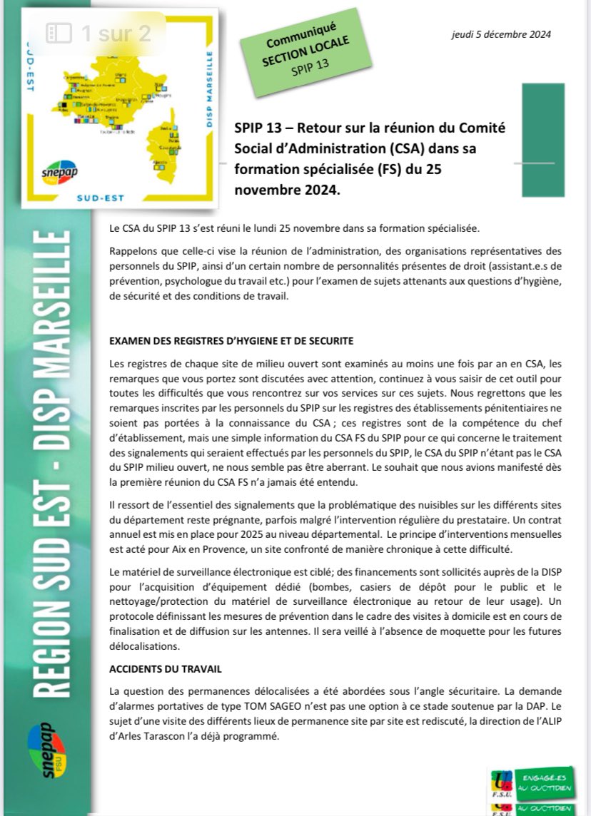 SNEPAP-FSU Sud Est tweet media