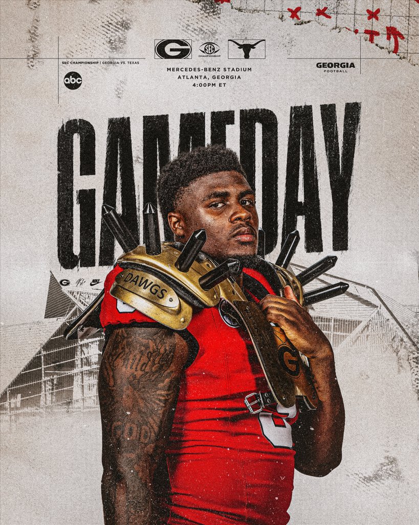 It’s Championship Saturday in Atlanta‼️

🏟️: Mercedes-Benz Stadium
📺: ABC
🕓: 4:00PM ET

#GoDawgs