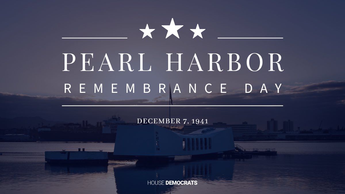 Today, we honor and remember the 2,403 American service members and civilians who lost their lives at Pearl Harbor. Their bravery and courage will not be forgotten.