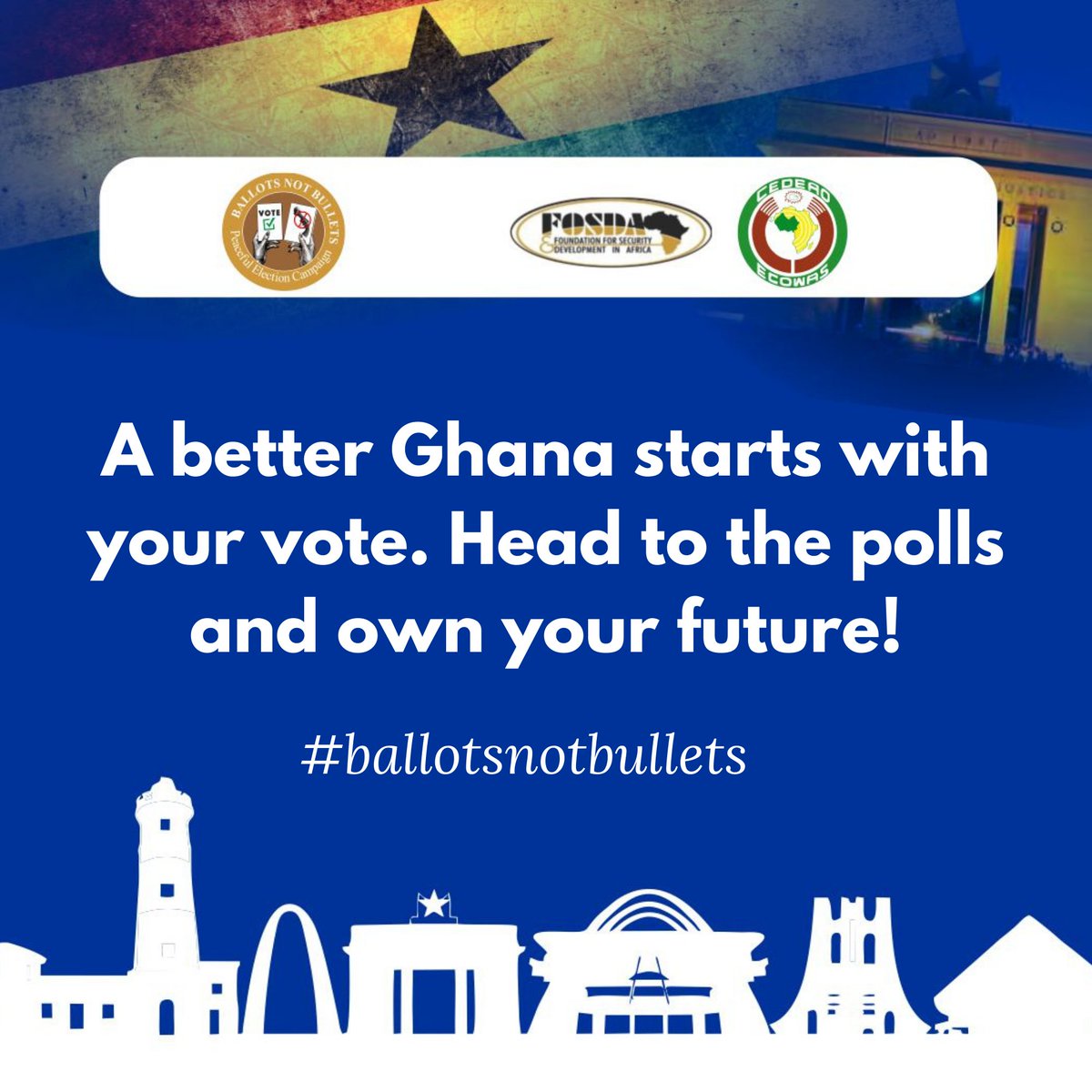 BnBfosda_2024's tweet photo. A better Ghana starts with your vote. Head to the polls and own your future!
#BallotsNotBullets
#Peacefulpolls2024
#Voteforpeace
#Fosdaforpeace https://t.co/K5PTawt84l
