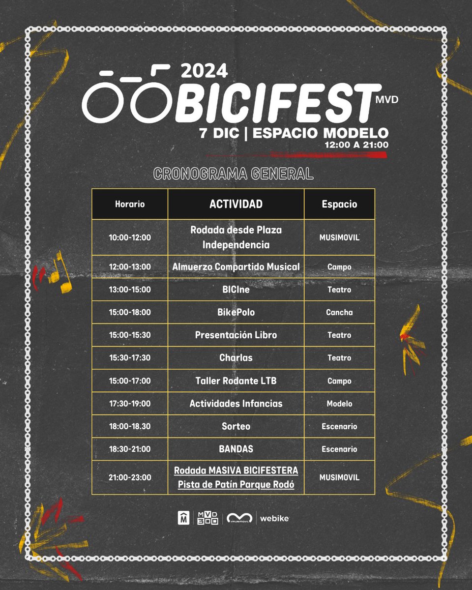 #BICIFESTMVD2024 

Hoy participamos en la BICIFEST con una charla sobre el rol de la bicicleta para ciudades más disfrutables, accesibles y sustentables.

Una gran actividad para toda la familia. Nos vemos ahora en el Mercado Modelo.

Toda la info acá:
musimovil.com/bicifest-monte…