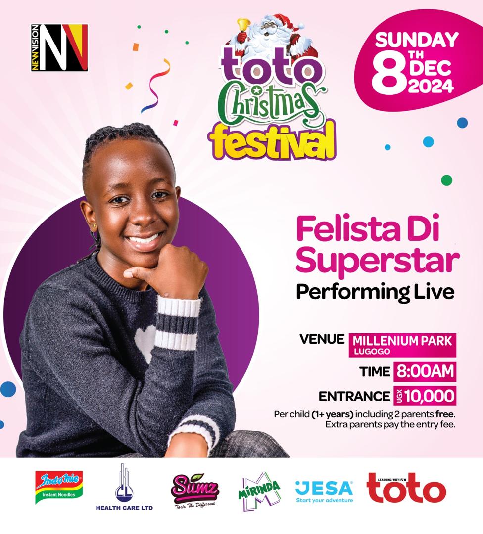 newvisionwire's tweet photo. 🎄 #TotoChristmasFestival Alert! 🎄
Get ready for the biggest family event of the season! The #TOTOFestival is happening tomorrow, Sunday, 8th December, at Millennium Park (KCCA Grounds).
What to Expect:
🎅 Fun activities for the kids
🎨 Exciting games and entertainment
🎤 Special performances
🍔 Speeling contests
Bring the entire family for a day full of joy, laughter, and festive cheer!
📍 Gates open early! See you there!
Sponsored by @sumz_snacks |@healthcareug | @mirindaUg | @jesadairy | #IndomieInstantNoodles #Toto