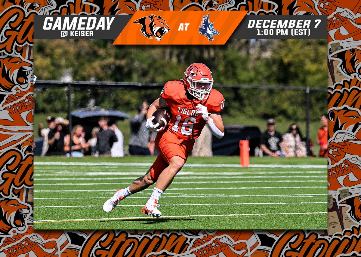 𝐆𝐀𝐌𝐄𝐃𝐀𝐘🐅

The Tigers are in West Palm Beach, FL to face the Keiser University Seahawks!

Kickoff is at 1:00 PM (EST)🏈

Watch live here ⬇️ 
thesundigitalnetwork.com/Keiser/

#TigerPride🐅 | #1and0