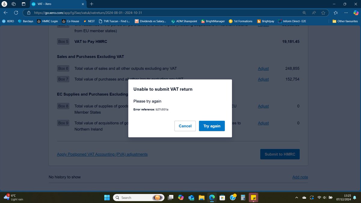 ADM_Accountants's tweet photo. @HMRCcustomers First time it said HMRC unavailable https://t.co/VkHr09N9Jo