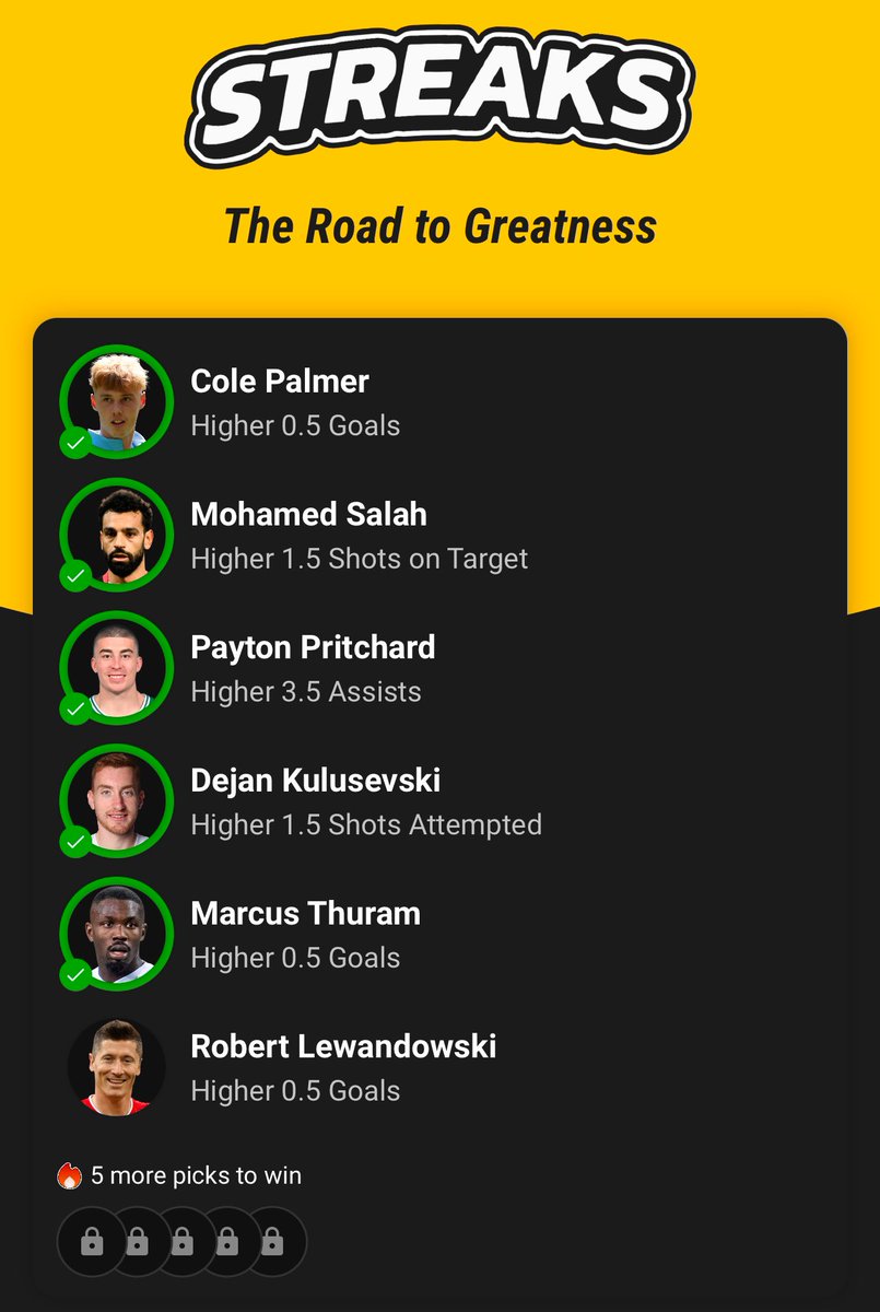 Zoe_Picks's tweet photo. Replacing Mo Salah pick with Robert Lewandowski for a goal … so many picks we could have gone with. to continue our Road $10 to $10k 🤞🏾🤞🏾🤞🏾 #PBP #Banesquad #ZoeNation #UnderdogFantasy #Underdogstreak #UD https://t.co/yNtavbUOAm