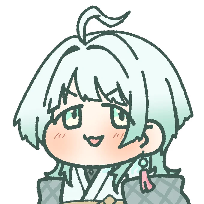 おかめさん(タグのお方)のアイコン描かせて頂きました!!!キャラデザが!可愛すぎる!!!!!! (何度もツイートし直してごめんなさいすぎる)