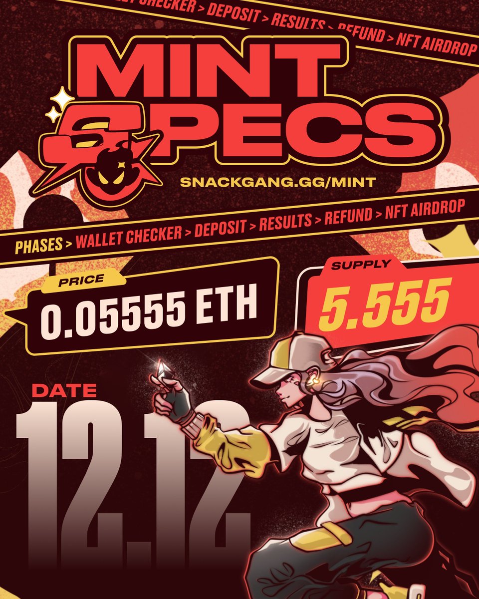 Future agents, here's the tea.

Collection size: 5,555
Price: 0.05555 ETH
Mint date: Dec 12th, 11 AM PDT

Public lottery: Everyone will be able to join the raffle through our website, the deposit phase will last 48 hours.

The results will be released 24 hours after the end of
