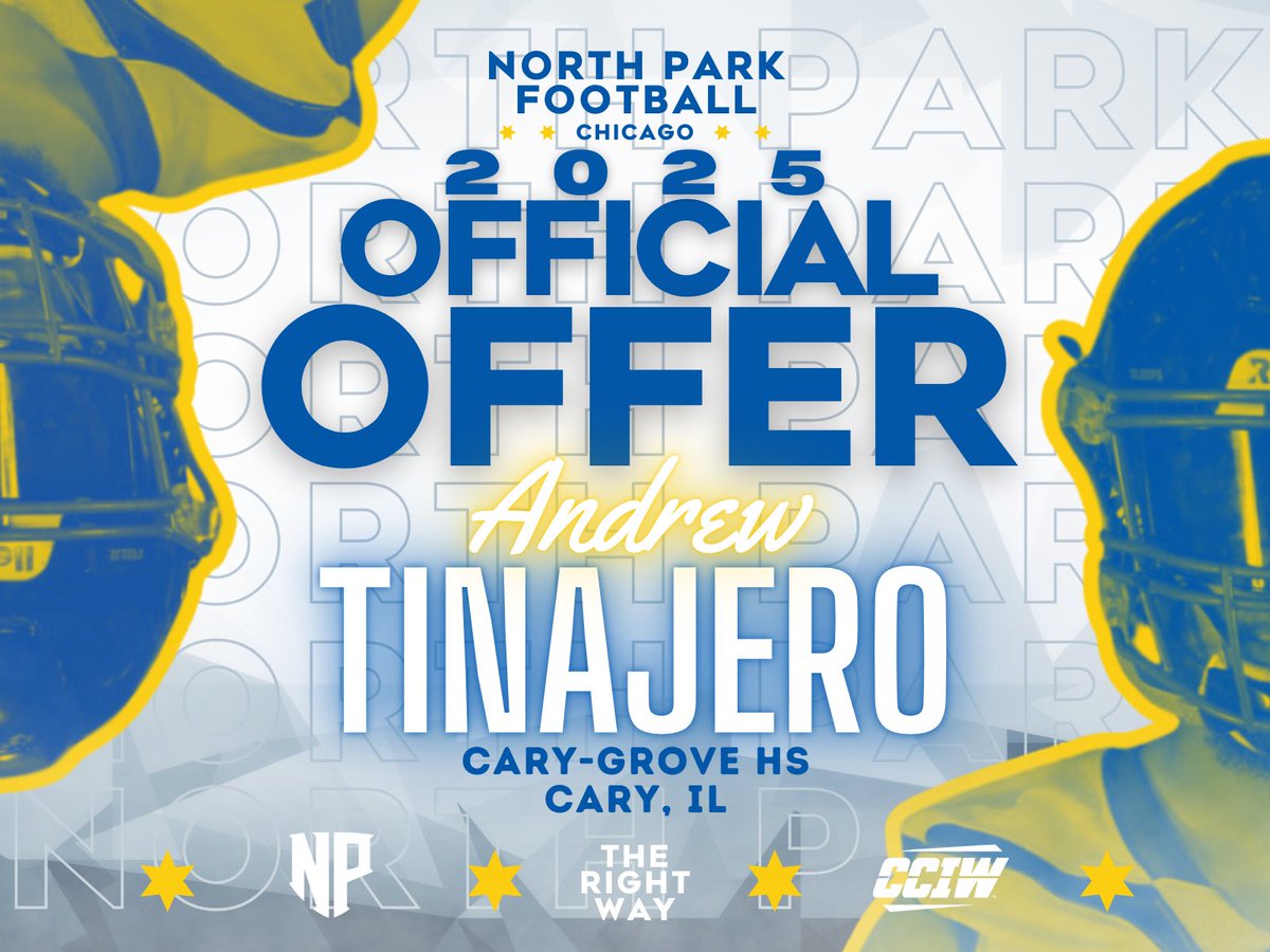 Andrew Tinajero 67 (@andrewtinajero5) on Twitter photo After a great visit and conversation with <a href="/CoachRook/">Kyle Rooker</a> I’m blessed to receive an official offer form <a href="/NPUFootball/">North Park Football</a>.
<a href="/CGTrojanFB/">Trojan Football</a> After a great visit and conversation with <a href="/CoachRook/">Kyle Rooker</a> I’m blessed to receive an official offer form <a href="/NPUFootball/">North Park Football</a>.
<a href="/CGTrojanFB/">Trojan Football</a>