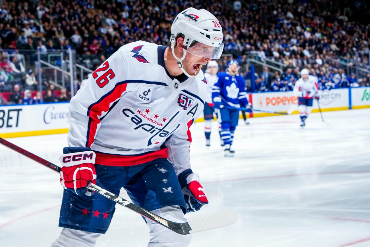 CAPS TODAY: Nic Dowd (8g), Connor McMichael (15g) &amp; Aliaksei Protas (9g) scored in Washington's 3-1 at Toronto on Friday. Dowd became the 7th Capital with 8 or more goals this season. The Caps are the only team in the NHL with 7 players with 8-plus goals: washca.ps/488bPvj