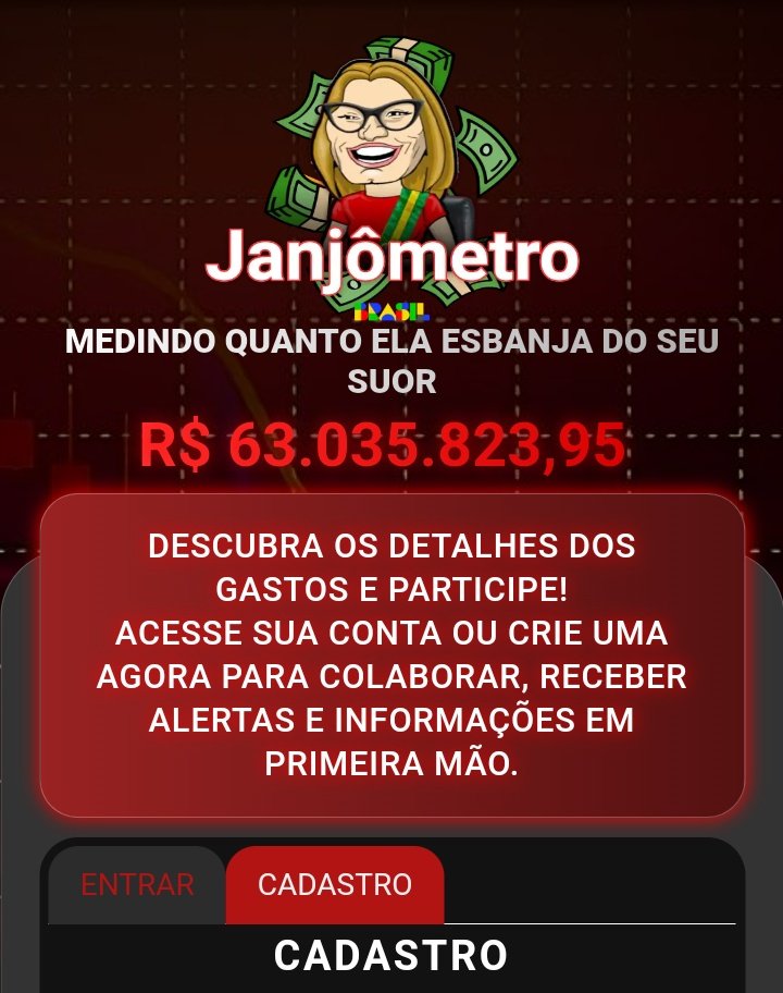 E o Deputado Guto zacarias que criou o site janjômetro para fiscalizar gastos da Primeira dama.
janjometro.com