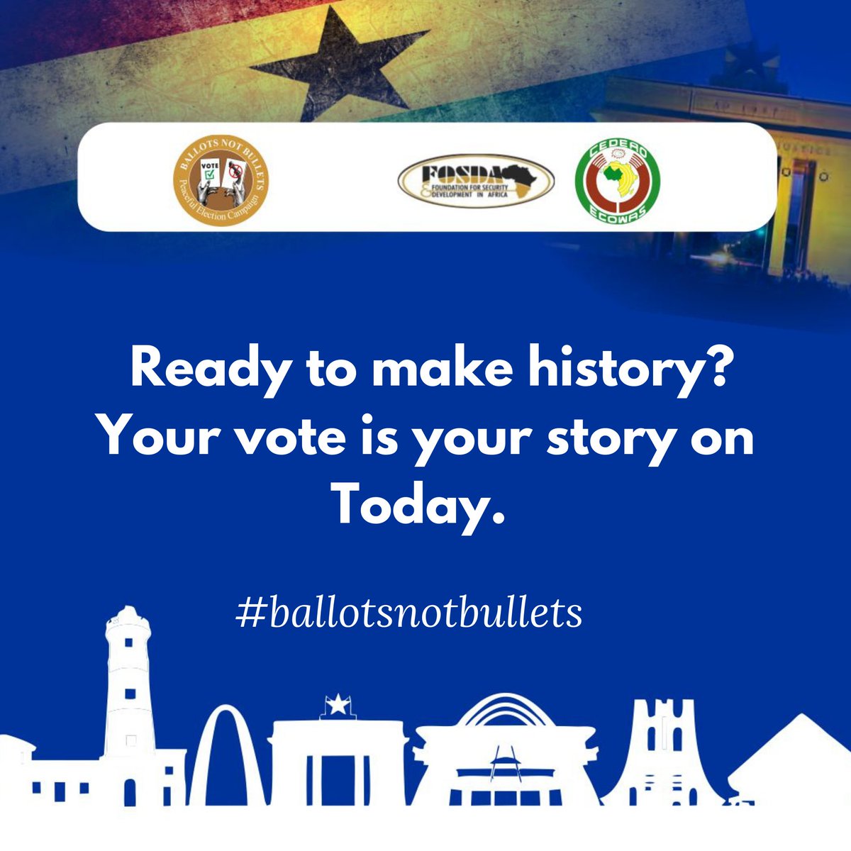 BnBfosda_2024's tweet photo. Ready to make history? Your vote is your story on Today.
#BallotsNotBullets
#Peacefulpolls2024
#Voteforpeace
#Fosdaforpeace https://t.co/rNqgpk3NIY