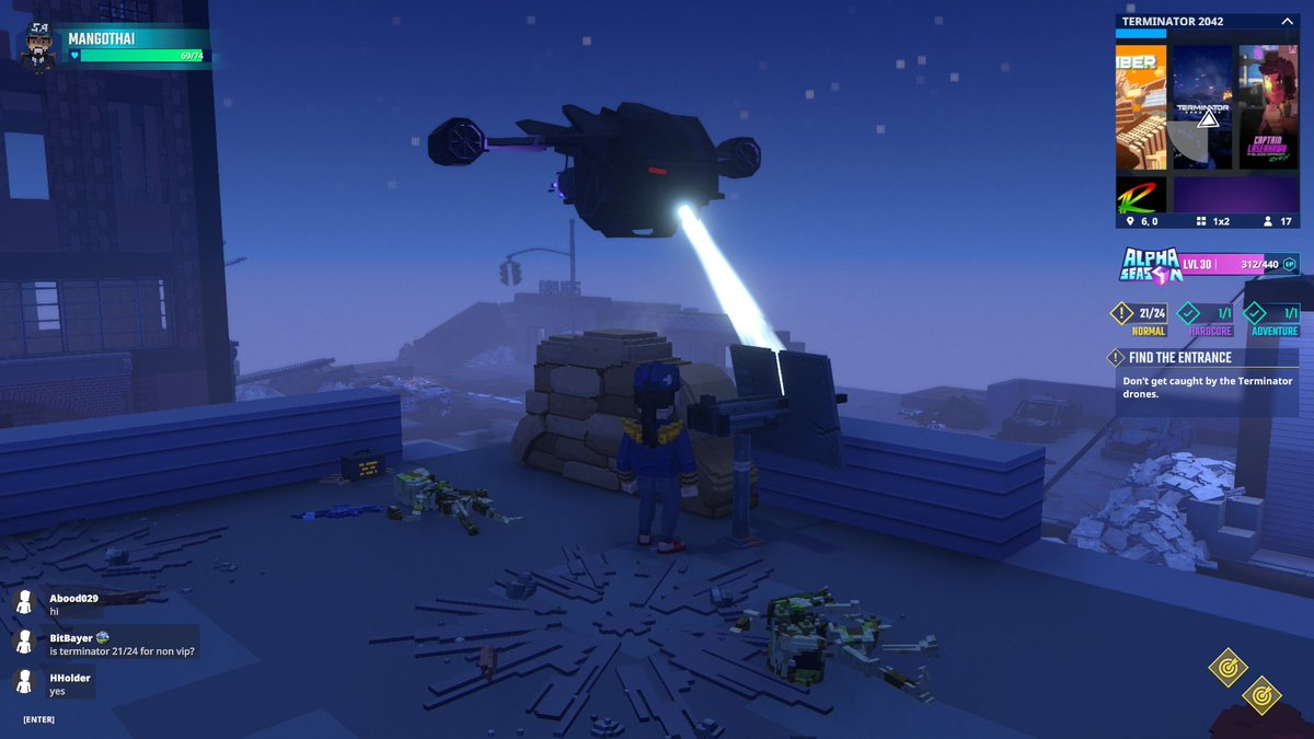 janova2014's tweet photo. Dodging Flying Drones in Terminator 2042 in @TheSandboxGame. The future is now, and it's intense! 🤖🚁 @skydance https://t.co/ph8IhJyEeX #TheSandbox #AlphaSeason4 #AS4SocialChallenge https://t.co/qDiq5vXOvp