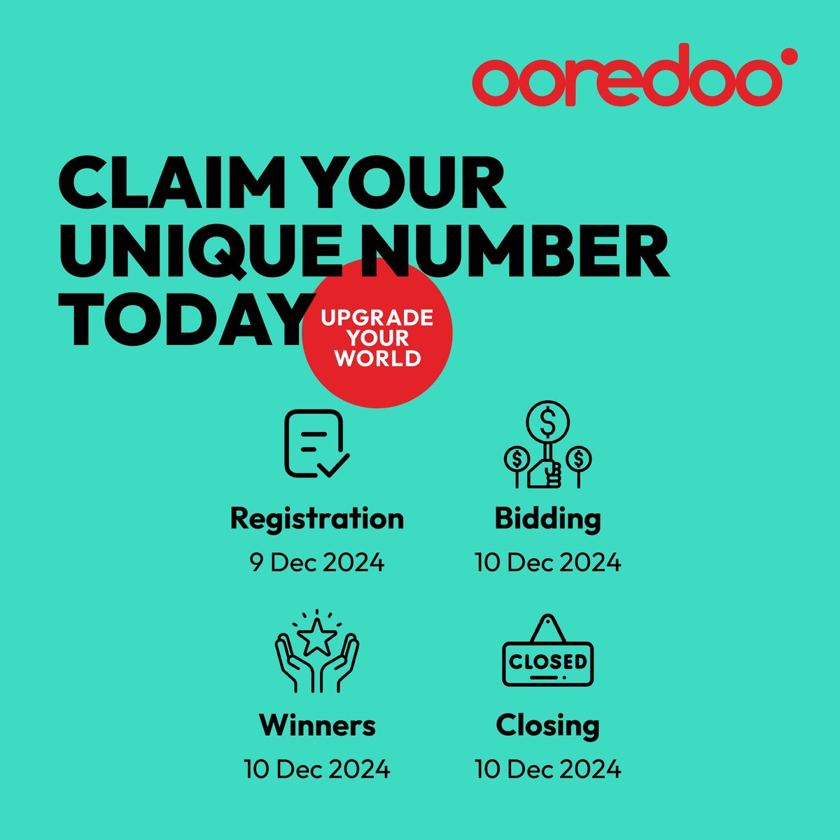 OoredooOman's tweet photo. β¦
Our upcoming auction is unparalleled! βοΈ
Grab an exceptional and unique number now!ππ»
Go on, you know you want to!
#NumbersAuction https://t.co/TysRXKsfOe