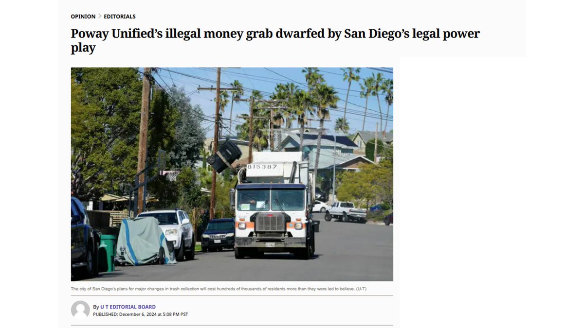 sdcta's tweet image. Your monthly reminder from Taxpayers that eternal vigilance is not only the price of freedom, but also of municipal fiscal responsibility. #SanDiego #Poway

sandiegouniontribune.com/2024/12/06/pow…